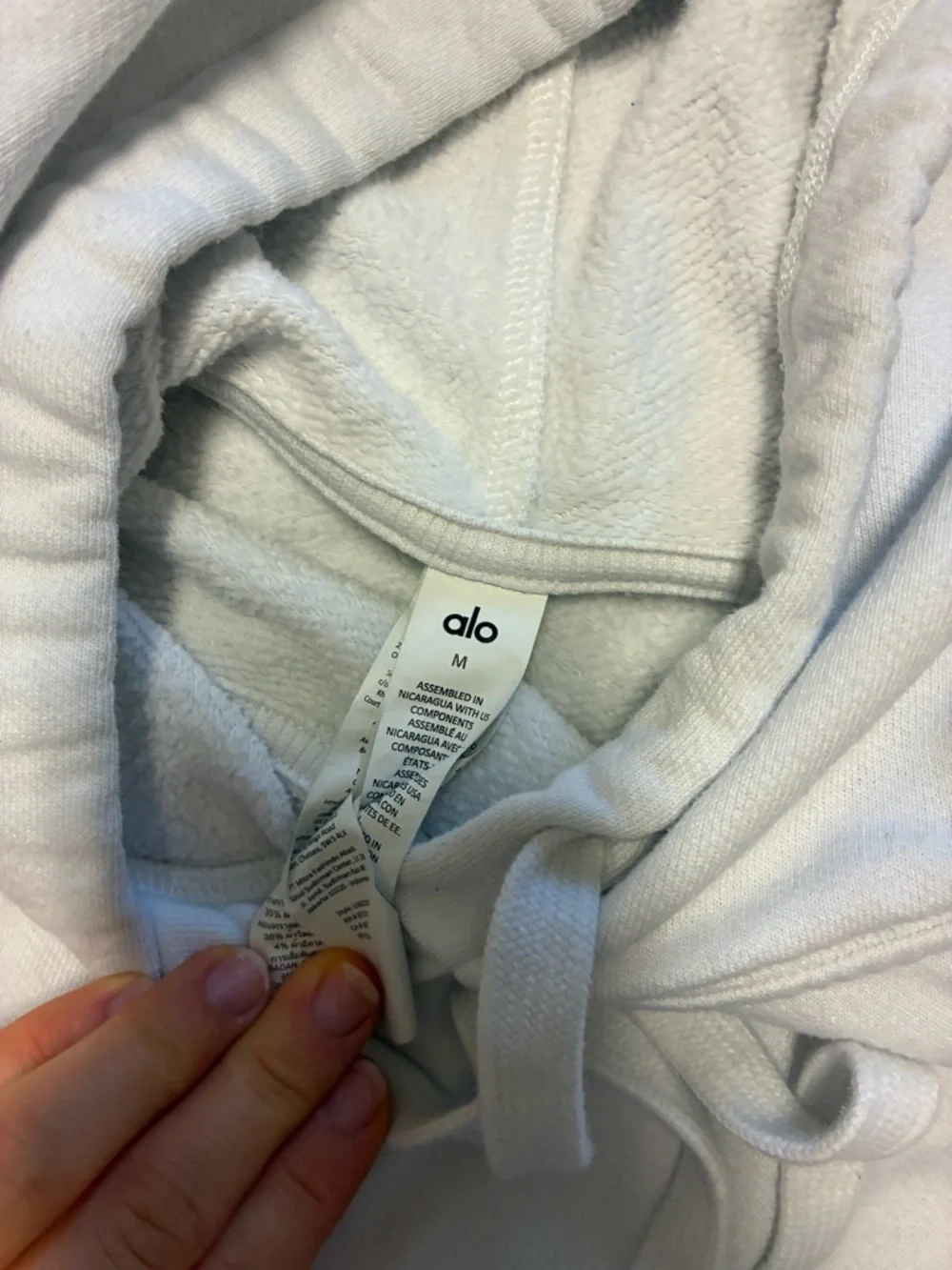 Alo yoga white hoodie